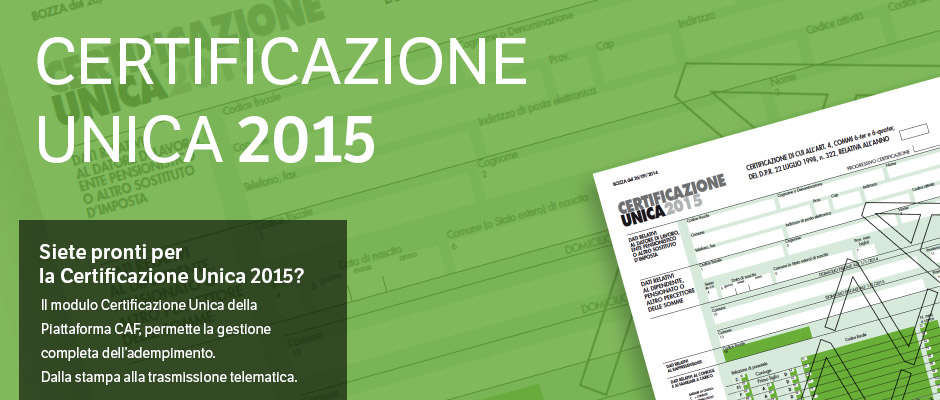 certificazione unica 2015