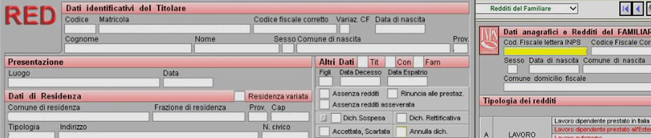 Software RED pensionati | Compilazione modello RED INPS