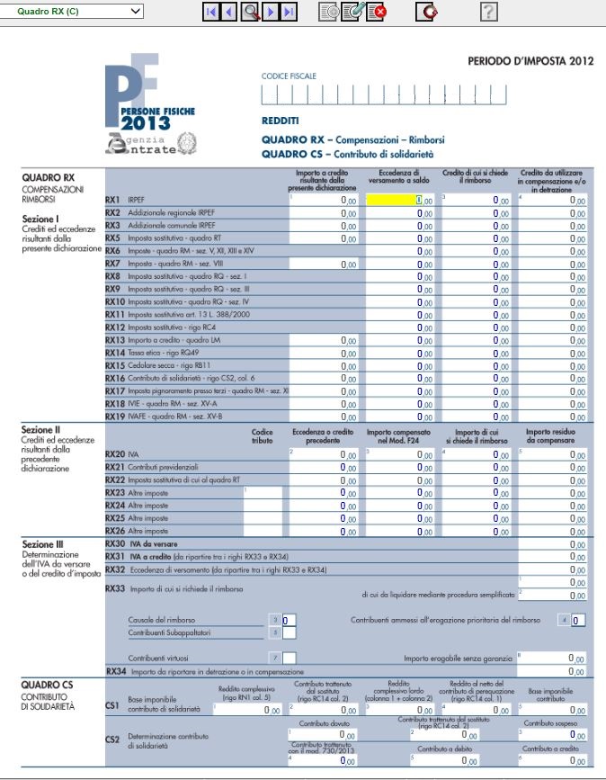 Software modello Unico Compilazione modello Unico Persone Fisiche