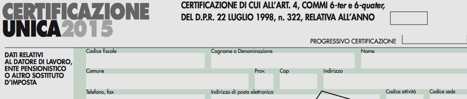 Certificazione Unica 2015